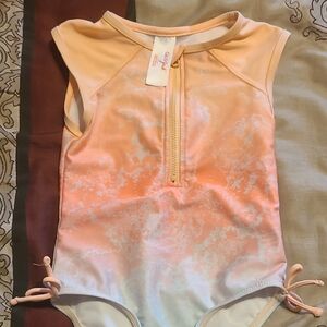 Pink Sleeveless Bodysuit with Zipper Detail